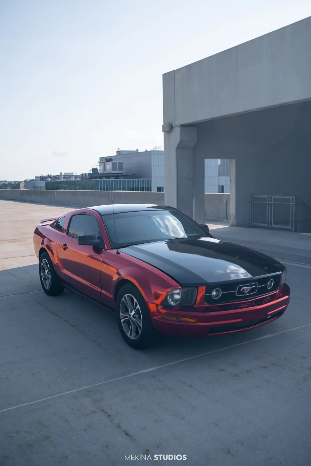 2005 Ford Mustang — Wrap in Chrome Red Metallic