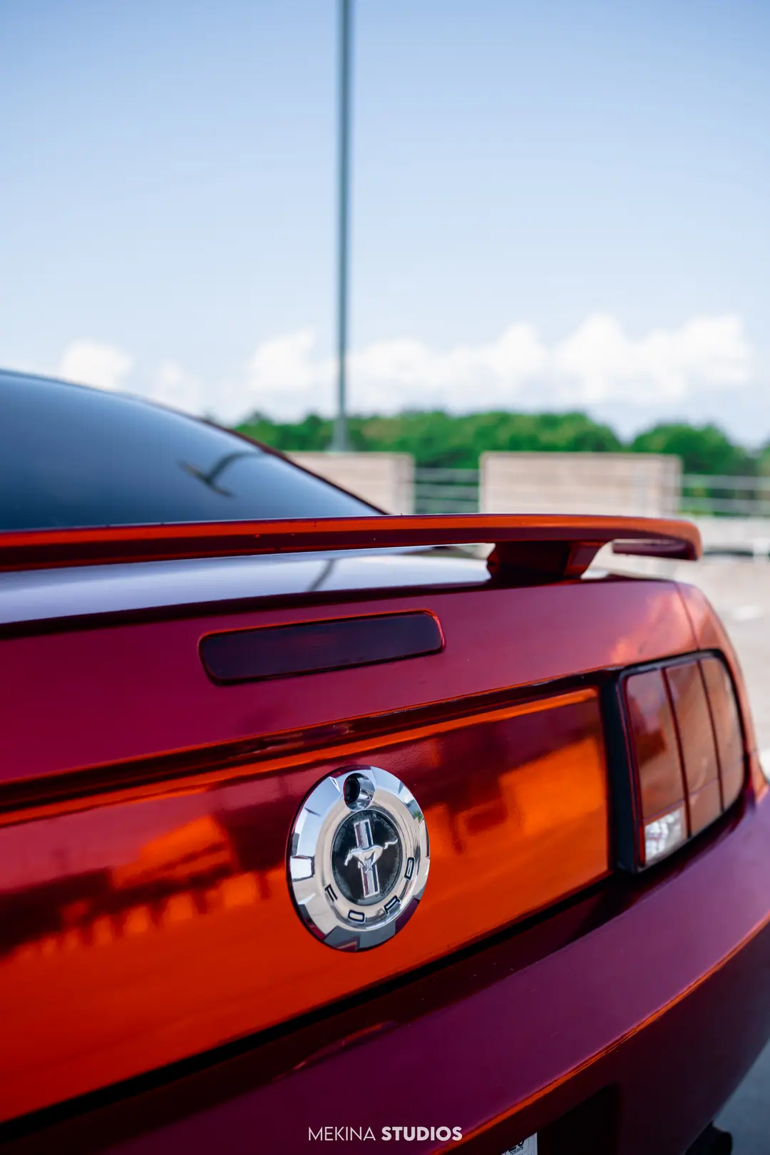 2005 Ford Mustang — Wrap in Chrome Red Metallic — frame 4