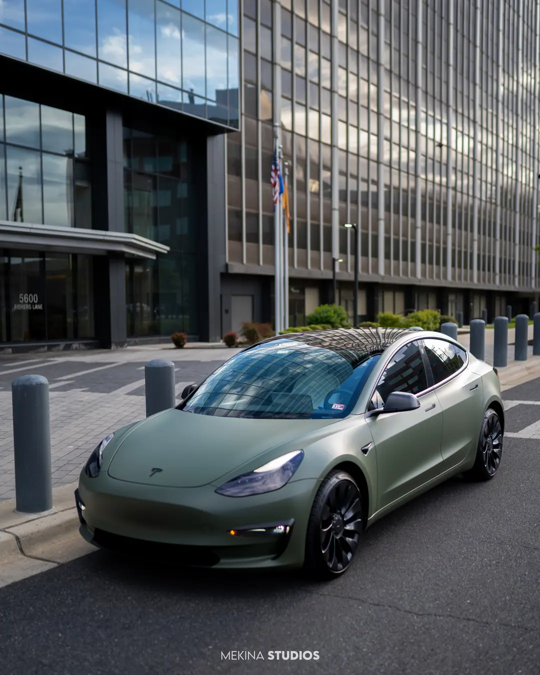 2021 Tesla Model 3 Performance — Wrap in Matte Military Green